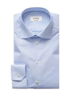 Eton Comtemporary-Fit Fine Striped Dress Shirt For Men