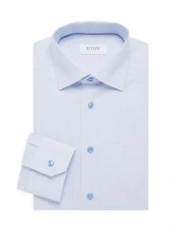 Eton Slim-Fit Micro Check Shirt For Men