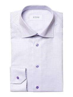 Eton Slim-Fit Check Stretch Shirt For Men