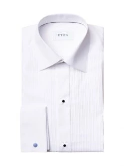Eton Pleated-Bib Slim-Fit Long-Sleeve Dress Shirt For Men