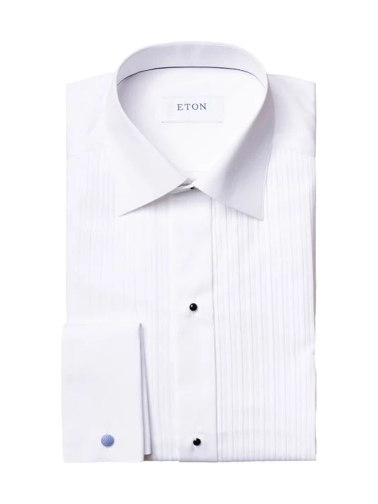 Eton Pleated-Bib Slim-Fit Long-Sleeve Dress Shirt For Men