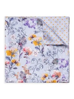 Eton Floral & Dot Print Silk Pocket Square For Men
