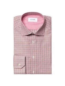 Eton Contemporary-Fit Mini-Check Dress Shirt For Men