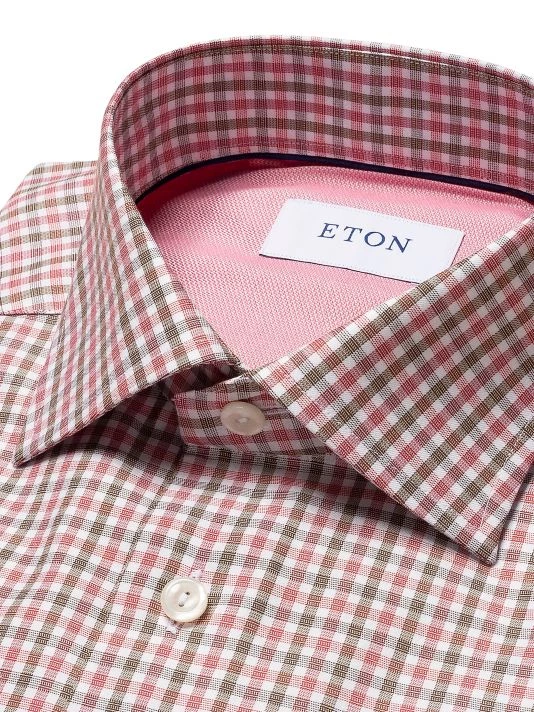 Eton Contemporary-Fit Mini-Check Dress Shirt For Men - Image 3