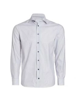 Eton Slim-Fit Micro Check Dress Shirt For Men