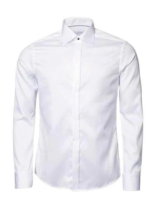 Eton Slim-Fit Fly Front Twill Tuxedo Shirt For Men