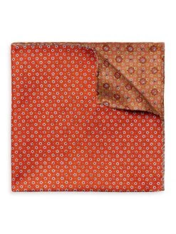 Eton Floral Print Double Sided Pocket Square For Men