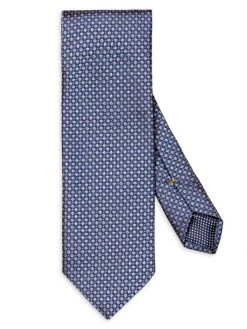Eton Medallion Print Silk Tie For Men