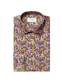 Eton Slim-Fit Cotton-Blend Floral Shirt For Men