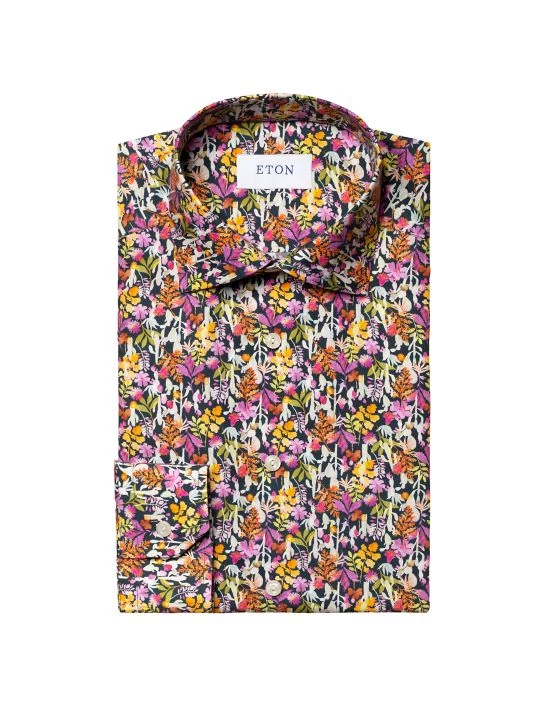 Eton Slim-Fit Cotton-Blend Floral Shirt For Men