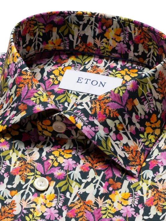 Eton Slim-Fit Cotton-Blend Floral Shirt For Men - Image 3