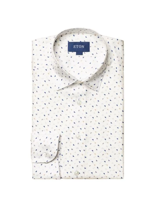 Eton Slim-Fit Geometric Print Silk Shirt For Men