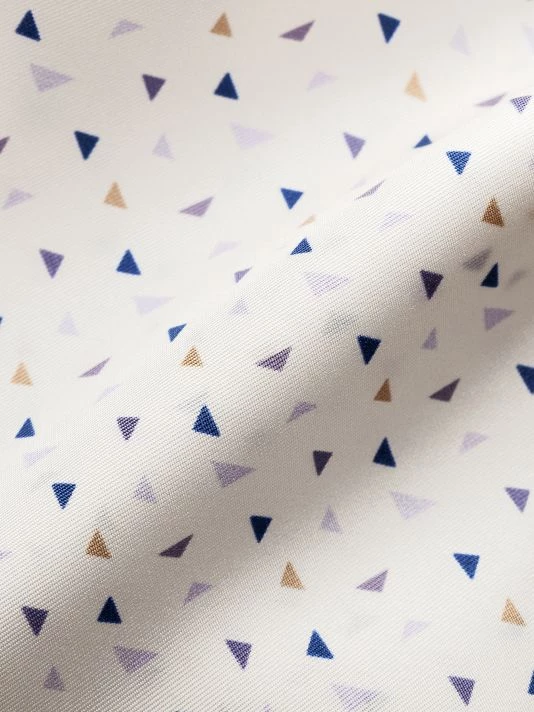 Eton Slim-Fit Geometric Print Silk Shirt For Men - Image 4