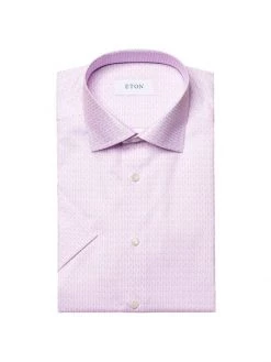 Eton Slim-Fit Seahorse Print Short-Sleeve Shirt For Men