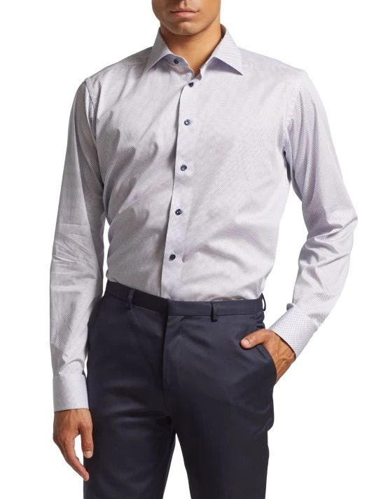 Eton Slim Fit Polka Dot Print Shirt For Men - Image 3