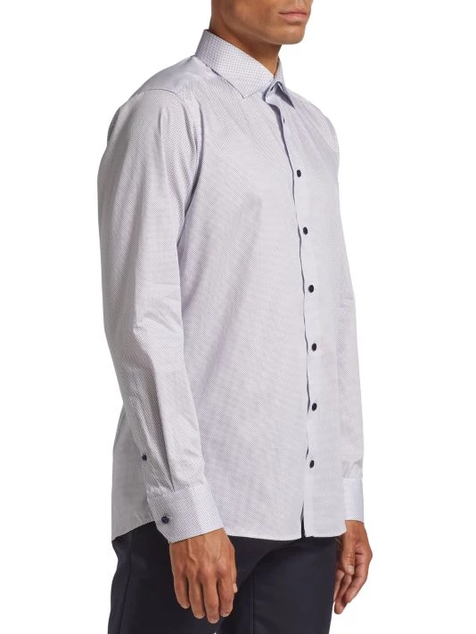 Eton Slim Fit Polka Dot Print Shirt For Men - Image 4