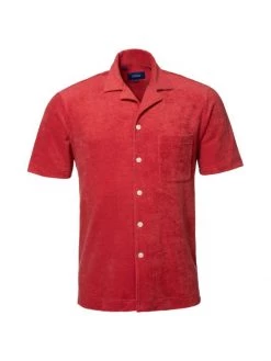 Eton Terry Resort Cotton Short-Sleeve Slim-Fit Shirt For Men