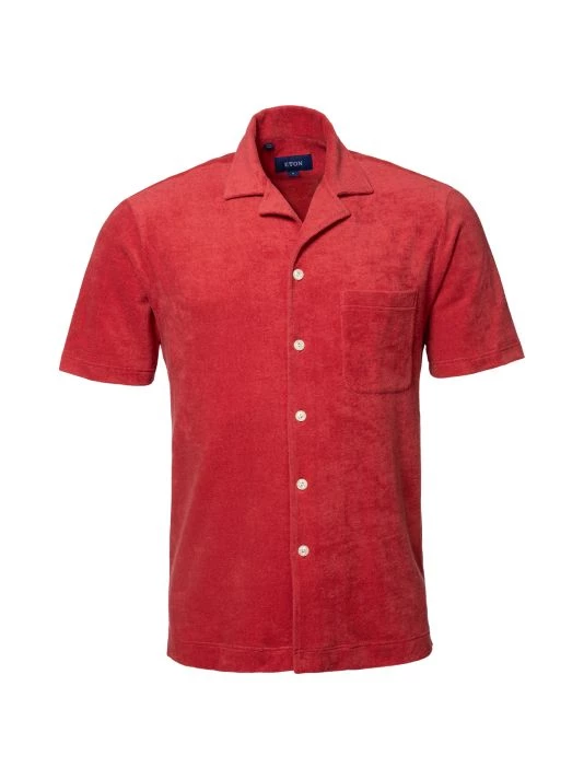 Eton Terry Resort Cotton Short-Sleeve Slim-Fit Shirt For Men