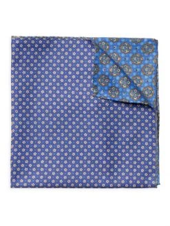 Eton Daisy & Medallion Print Pocket Square For Men