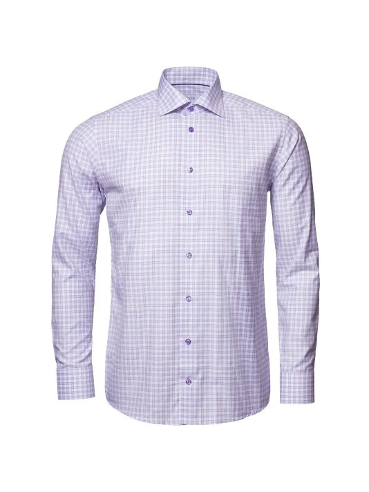 Eton Slim-Fit Plaid Stretch Shirt For Men - Image 2