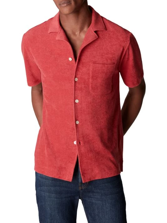 Eton Terry Resort Cotton Short-Sleeve Slim-Fit Shirt For Men - Image 3