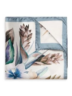 Eton Floral Print Silk Pocket Square For Men