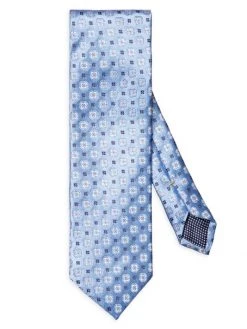 Eton Geometric Print Silk Tie For Men