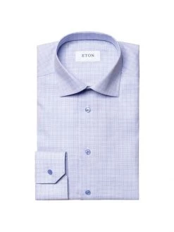 Eton Contemporary-Fit Check Dress Shirt For Men