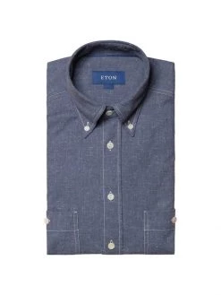 Eton Slim-Fit Button-Down Cotton Shirt For Men