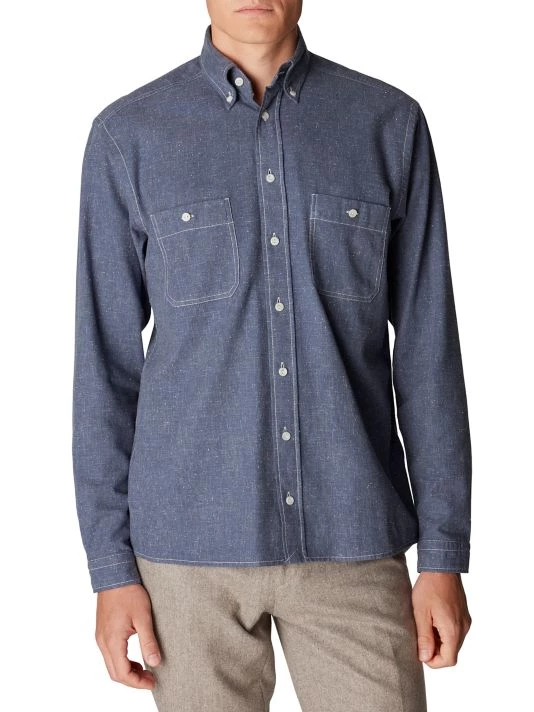 Eton Slim-Fit Button-Down Cotton Shirt For Men - Image 3