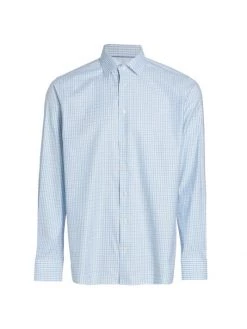 Eton Contemporary Fit Check Stretch Shirt For Men