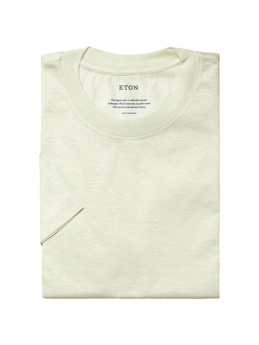 Eton Cotton-Linen Crewneck T-Shirt For Men - Image 4