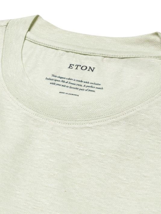 Eton Cotton-Linen Crewneck T-Shirt For Men - Image 5