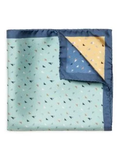 Eton Multicolored Geometric Pocket Square For Men