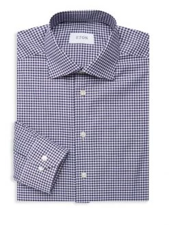 Eton Slim-Fit Check Cotton Dress Shirt For Men