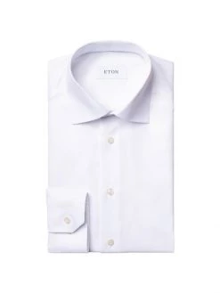 Eton Contemporary-Fit Diagonal Jacquard Dress Shirt For Men