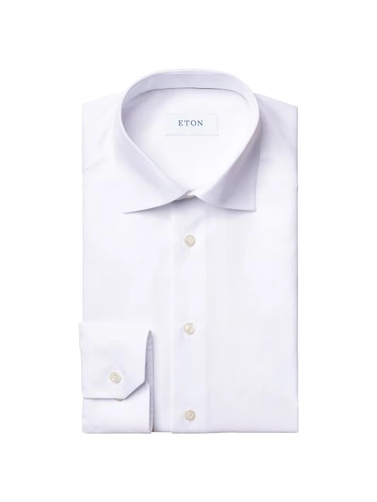 Eton Contemporary-Fit Diagonal Jacquard Dress Shirt For Men
