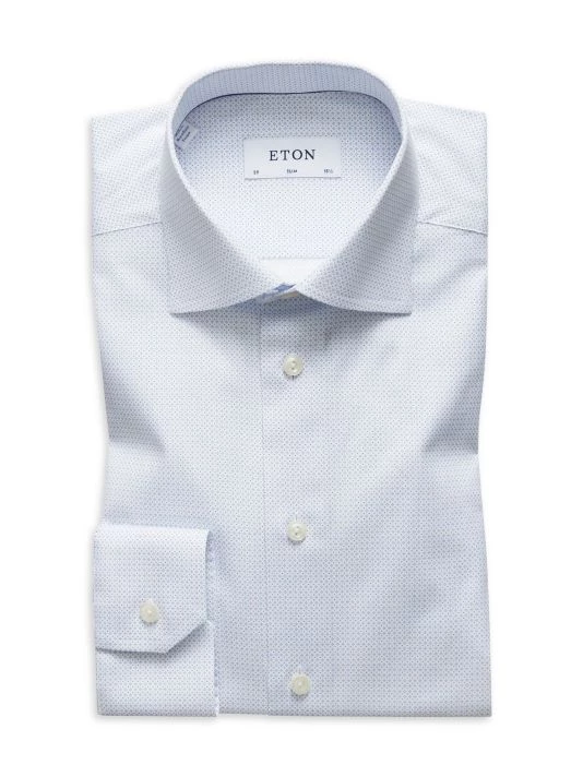 Eton Slim-Fit Micro Floral-Print Dress Shirt For Men