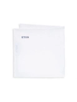 Eton White Linen Pocket Square For Men