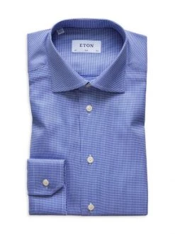 Eton Slim-Fit Houndstooth Dress Shirt For Men
