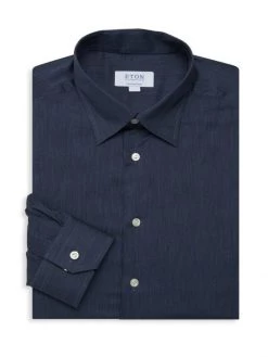Eton Contemporary Fit Solid Flannella Dress Shirt For Men
