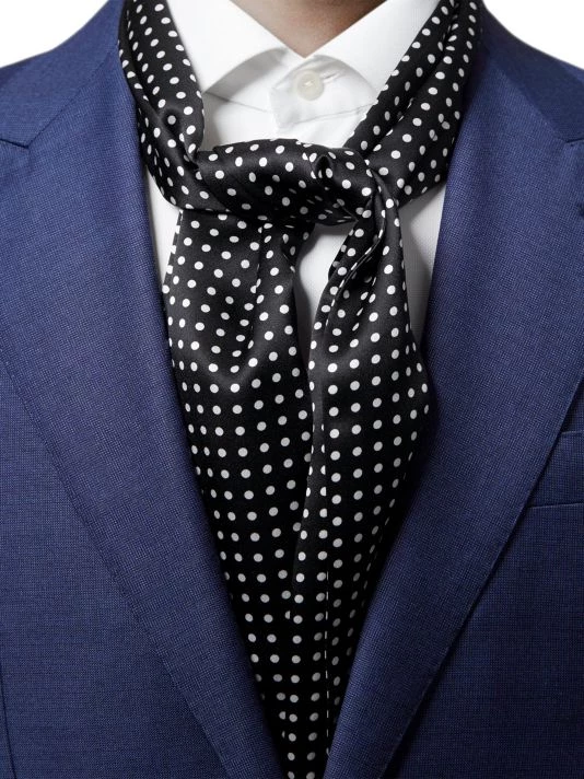 Eton Polka Dot Silk Scarf For Men - Image 4