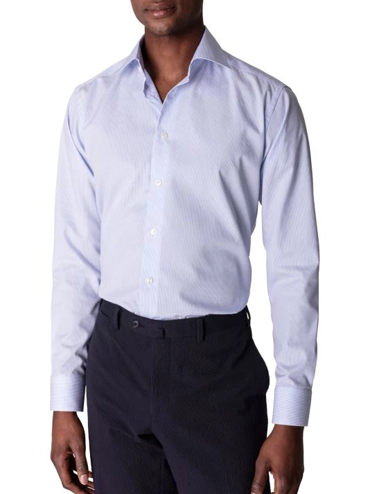 Eton Slim-Fit Fine Striped Dress Shirt For Men - Image 5