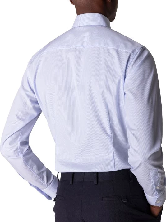 Eton Slim-Fit Fine Striped Dress Shirt For Men - Image 6
