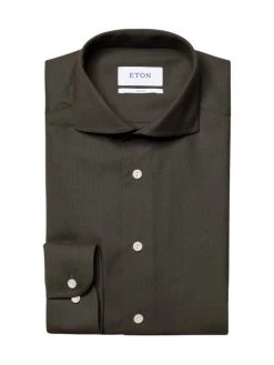 Eton Contemporary-Fit Solid Merino Wool Shirt For Men