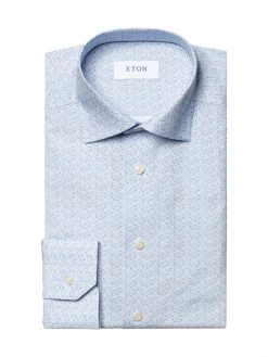 Eton Contemporary-Fit Botanical Micro-Print Shirt For Men