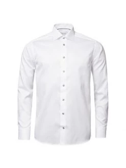Eton Contemporary-Fit Twill Dress Shirt With Grey Details For Men