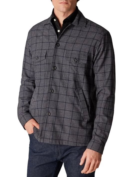 Eton Check Cotton-Blend Shirt Jacket For Men - Image 2