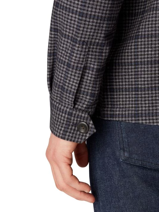 Eton Check Cotton-Blend Shirt Jacket For Men - Image 4