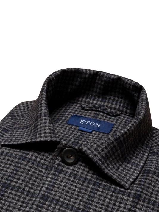 Eton Check Cotton-Blend Shirt Jacket For Men - Image 6